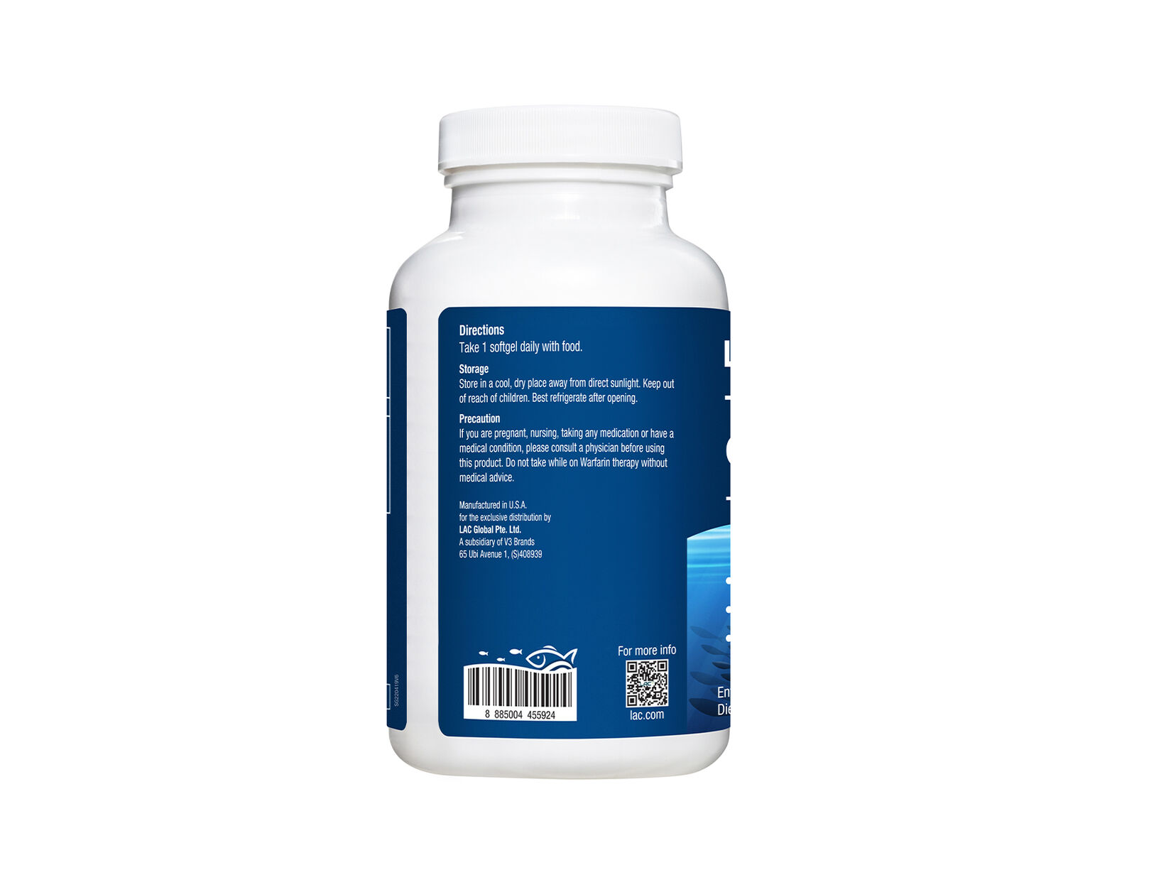 LAC Trimax Omega загасны тос + CoQ-10 — 60 зөөлөн капсул — Зүүн талаас