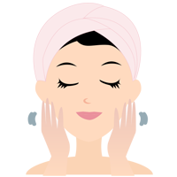 Avoid using towel to dry your face Message Hand